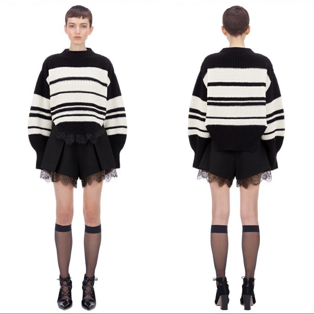 Self-Portrait Monochrome Striped Jumper
